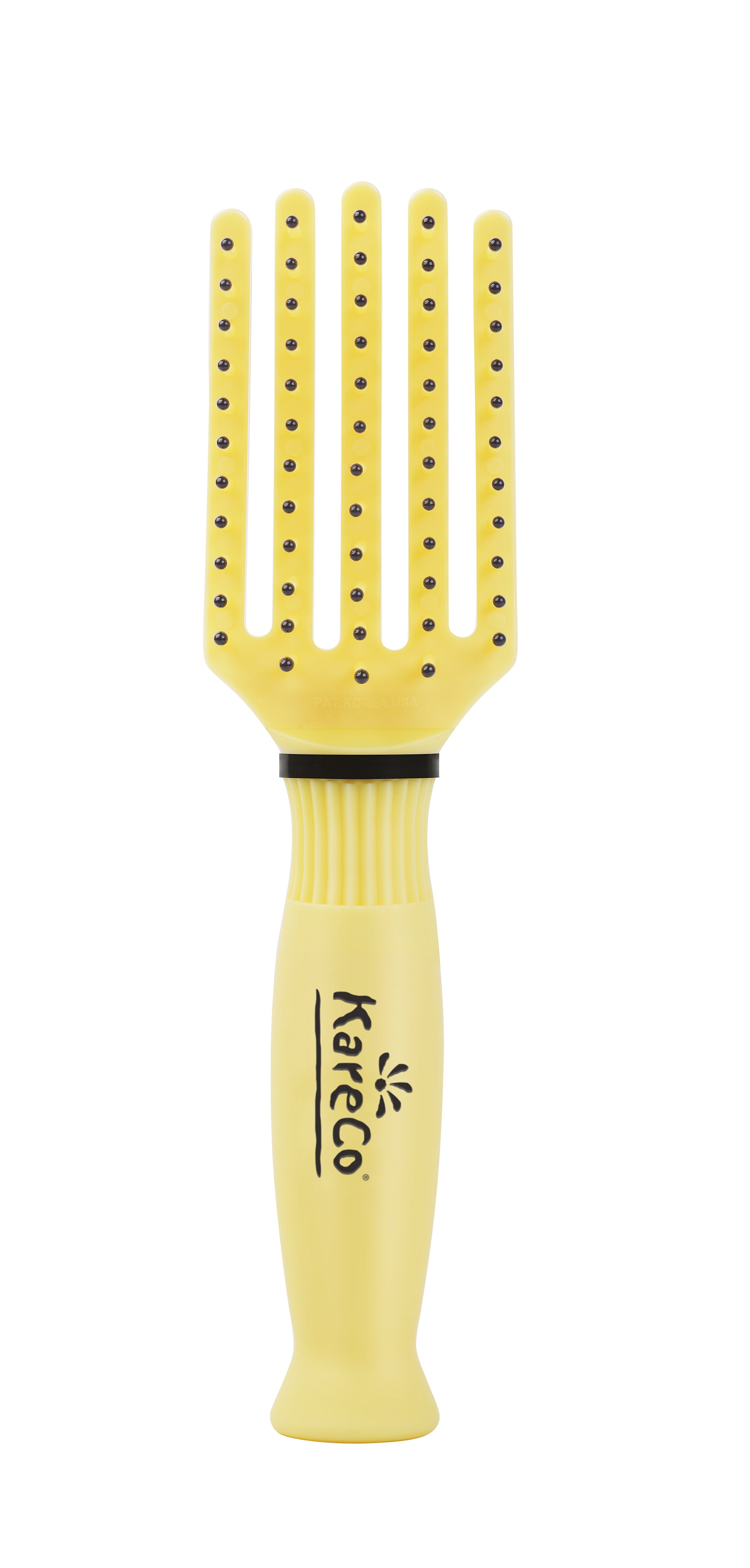 KareCo Tangle Buster Tiny Professional 7" Synthetic Paddle Detangling Hair Brush, Flexible, Yellow