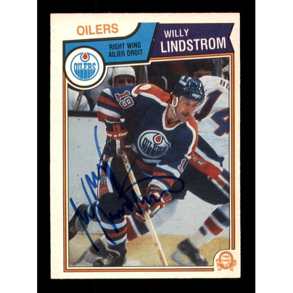 Willy Lindstrom Autographed 1983-84 O-Pee-Chee Card #35 Edmonton Oilers SKU #251953