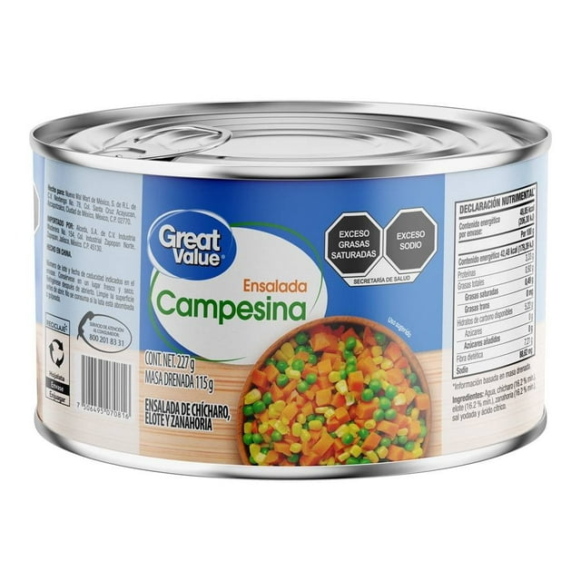 Ensalada campesina Great Value chícharo elote y zanahoria 227 g