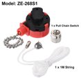 thumbnail image 2 of Uxcell 3.94'' Pull Chain Switch 3 Speed ZE-268S1 W String For Ceiling Fan Lamp Plastic Silver Tone, 2 of 5