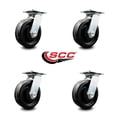 thumbnail image 2 of 8 Inch Phenolic Wheel Heavy Duty Top Plate Swivel Caster Set of 4 Service Caster, 2 of 2