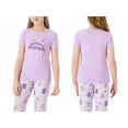 thumbnail image 3 of Purple Kittten pajamas for Girls – Cotton Snug-Fitting Tee Shorts & Pants PJ Set Size 5, 3 of 4