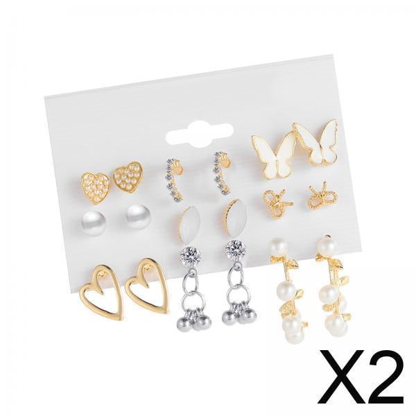 Pendientes para mujer,Juego de pendientes para mujeres y niñas Pendientes elegantes,9 pares de elegantes pendientes colgantes de aro,Accesorios para atuendos Juego de pendientes Paquete