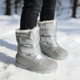thumbnail image 3 of LYHao Winter Kids Boots Insulated Warm Fleece Lined Non Slip Outdoor Shoes For Girls And Boys Toddler Children ,Girls Boots Sizes 8 Gray(2-2.5 Years), 3 of 6