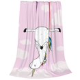 thumbnail image 2 of Fuzoiu Aerial Yoga for Unicorn Print Ultra-Soft Micro Fleece Blanket,All Seasons Flannel Throw, Lightweight Blanket for Bed, Sofa, Couch, Movie Night, Camping, and Travel-40"x30", 2 of 7