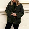thumbnail image 6 of Women's Double Sided Fleece Jacket, Button Up Plush Coat, Soft Long Sleeve Cardigan, Cozy Winter Outerwear, Casual Fall Fashion, Functional Pocket Design, 2025 Trendy Style Army Green M, 6 of 8
