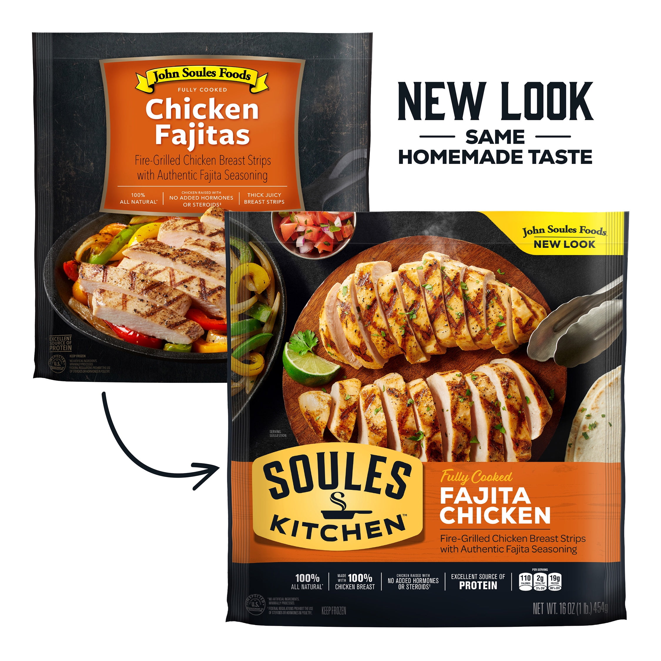 Soules Kitchen Chicken Breast Fajita Strips, Frozen, Fully Cooked, 16 oz, 18g Protein per Serving