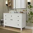 thumbnail image 3 of 48" Fully Assembled Single Bathroom Vanity with Engineered Stone Top, Ceramic Sink, Hand Paint, 3 of 10