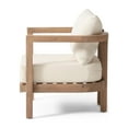 thumbnail image 5 of GDF Studio Aston Outdoor Acacia Wood Club Chair with Cushions, Weathered Brown, Beige, 5 of 8