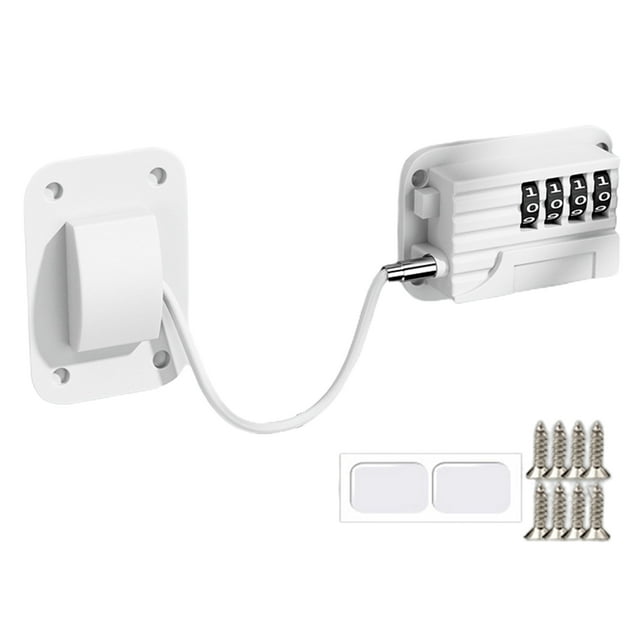 Visland Refrigerator Freezer Door Lock with Password Adjustable Design No Tools Installation Easy to Set-up Child-Proof Fridge Door Lock