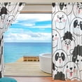 thumbnail image 4 of Splicing Pattern Dog Pattern Semi Sheer Curtains Window Voile Drapes Panels Treatment-55X78in for Living Room Bedroom Kids Room, 4 of 4