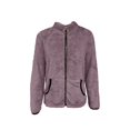 thumbnail image 6 of Women's Full Zip Fleece Jacket, Stand Collar Plush Top, Long Sleeve Soft Outerwear, Lightweight Cardigan with Pockets, Casual Winter Coat, Autumn Comfort Wear Dark Purple XL, 6 of 6