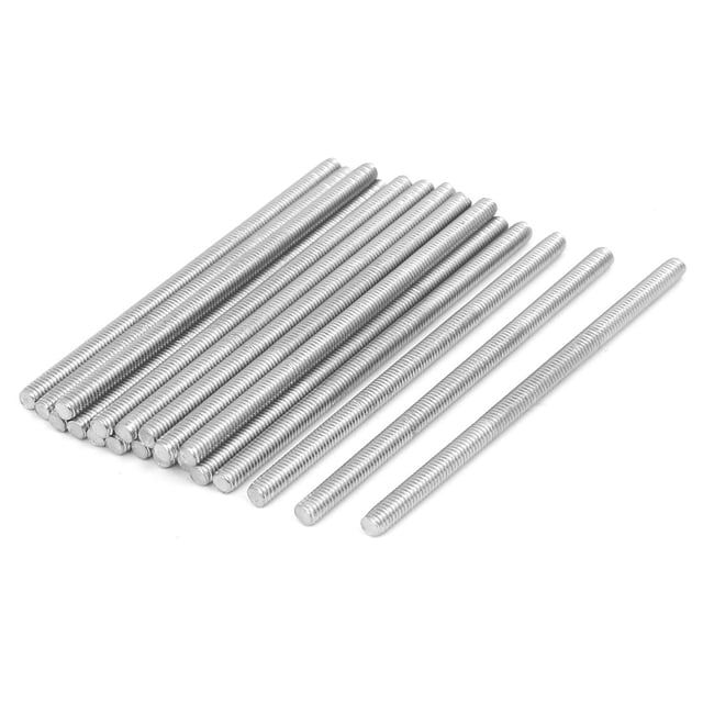 M4 x 80mm 304 Completa de Acero Inoxidable Barra Roscada Espárrago Perno Barra de Tono Plateado 20pcs