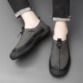 thumbnail image 5 of Mens Casual Loafers Non-slip Outdoor Lightweight Retro Walking Shoes Minimalist Business Office Moccasins Gray 10 US, 5 of 7