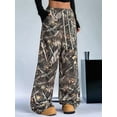 thumbnail image 4 of Women'S Plaid Leopard Print Straight Leg Pants Elastic Waist Y2K Trousers Bottoms with Pockets Branch Pattern 2 XXXL, 4 of 8
