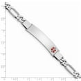 thumbnail image 4 of White Sterling Silver bracelet Medical Figaro Red 7 in mm, 4 of 4