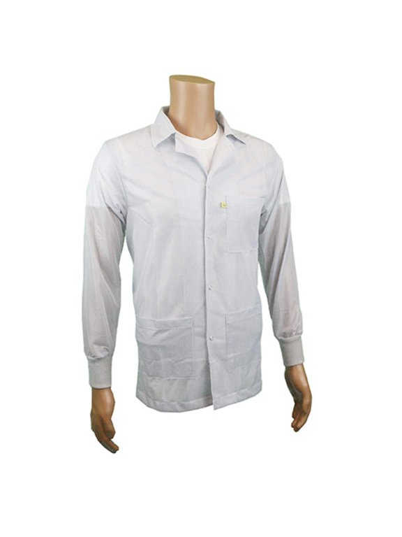 ESD Jackets - Medium Weight Anti-Static Fabric, Lapel Collar, Knit Cuff