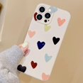 thumbnail image 1 of Compatible with iPhone 13 Pro Case Cute Matte Love Hearts Pattern Designed Bumper for Teen Girls Women Soft Liquid Silicone Protective Shockproof Phone Cover Beige Case for iPhone 13 Pro, 1 of 6