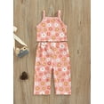 thumbnail image 4 of Bagilaanoe Toddler Little Girl Ribbed Floral Clothes Crop Top Sleeveless T-Shirt Tops Long Pants 1T 2T 3T 4T 5T 6T Cute Summer Clothing Sets, 4 of 7