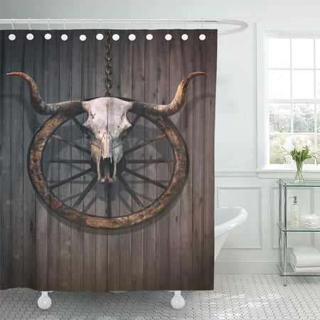 Yusdecor White Horn Long Horned Bull Skull And Old West Bathroom Decor Bath Shower Curtain 60x72 Inch Walmart Canada
