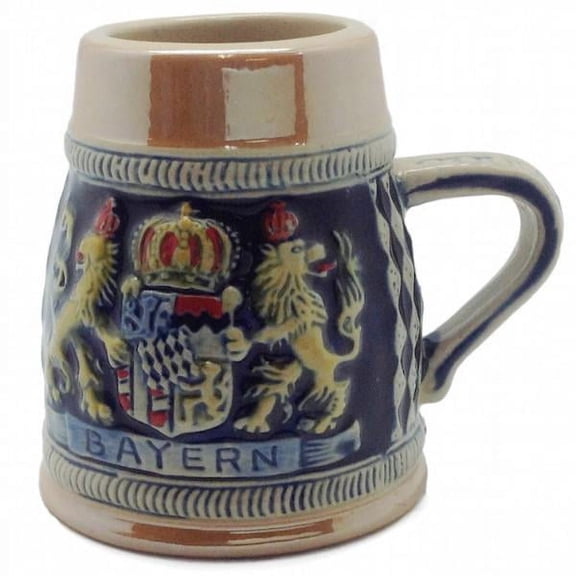 GERM Bayern Coat of Arms Blue Engraved Beer Stein Shot Glass