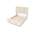 thumbnail image 6 of LiviNest Modern Bedroom Set Queen: 4-Piece Upholstered Bedroom Suite - Integrated Lighting & 11 Soft-Close Drawers for Master Bedroom - Beige with Gold Accents, 6 of 6