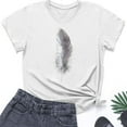 thumbnail image 4 of Plebaso T-Shirt Imprimé pour Femmes Manches Courtes Décontracté Col Rond Été T-Shirts Amples 2025, 4 of 4