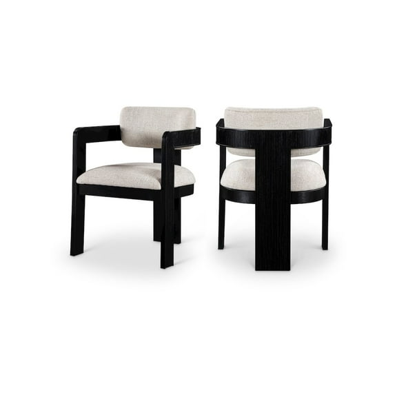 Meridian Furniture Sacha Beige Linen Textured Fabric Dining Chair (Set of 2)