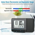 thumbnail image 3 of Projection Alarm Clock for Bedroom, Digital Project Ceiling Clock, Thermometer Hygrometer Weather Station, 180°Projector, Dimmer, USB Charger, 12/24H, Snooze, LCD Display Dual Alarm Clocks, 3 of 10