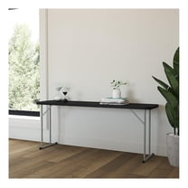 AIZYT 6 Foot Rectangular Plastic Folding Table for Indoor Outdoor Events Parties Dining Black