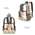 thumbnail image 2 of SEANATIVE Transparent Bag Kids Backpack Clear Bookbag See Through School Rucksack PVC Heavy Duty Clear Bag for Elementary Middle High School, Corgi Dog Daisy Beige, 2 of 7