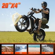 TST Electric Bike for Adults, 750W Motor, 20x4 Fat Tire E Bicycle, E Mountain Bike, Dual 48V/15AH SGS Certified, App Control