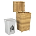 thumbnail image 6 of SAFAVIEH Mazeli Outdoor Patio Trash Bin, Natural, 6 of 13