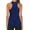 Dark Blue, variant on IDALL Running Vest Workout Tops Women Summer Tops Women Workout Yoga Pleated Gym Shirts Athletic Racerback Tank Tops Sleeveless Tops Women Racerback Tank Tops Women 1Pc Tank Top Black L