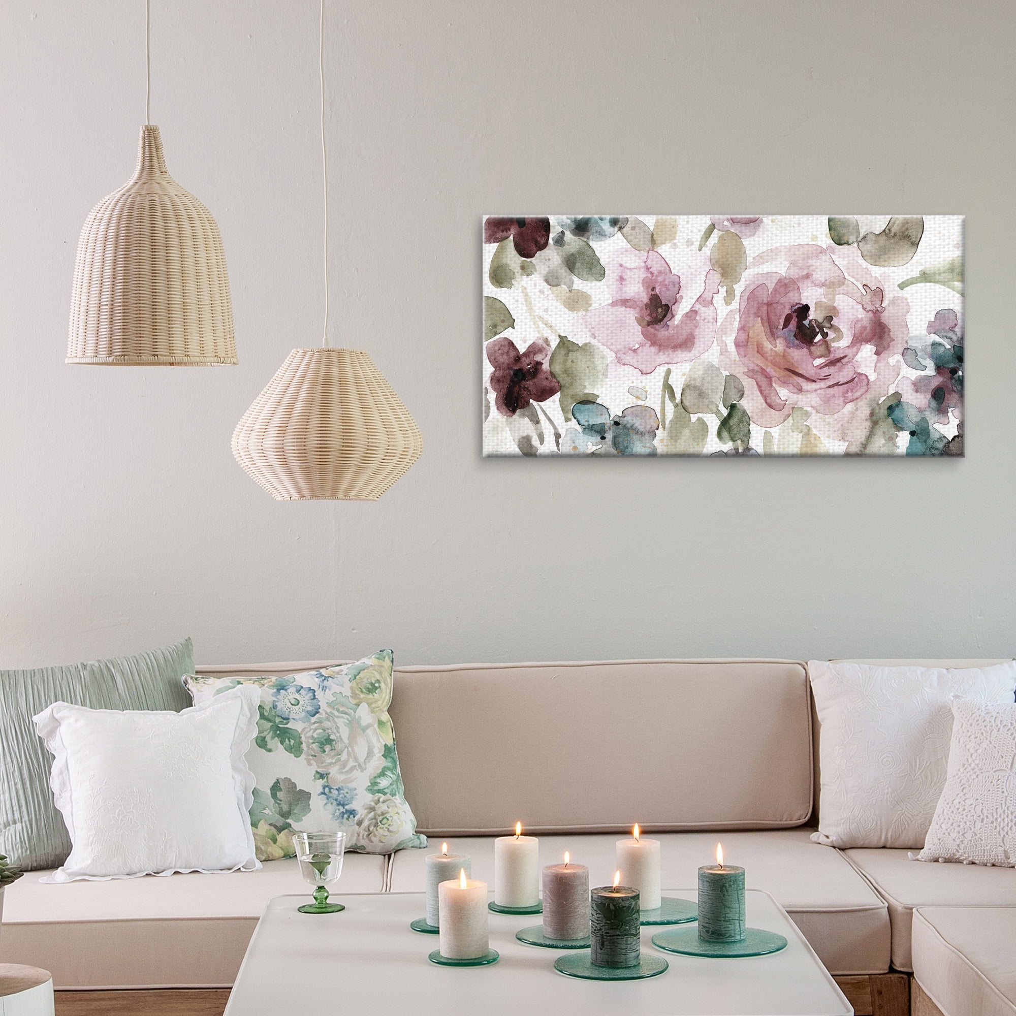 Masterpiece Art Gallery Garden Palette I Soft Flowers By Carol Robinson Canvas Art Print 17" x 34"