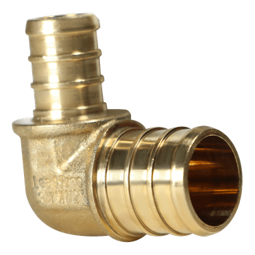 5 Pcs XFITTING Pex 3/4 Inch x 1/2 Inch Pex Reducing Elbow Crimp Fitting, 25-4-7=5X