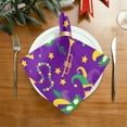 thumbnail image 5 of Coolnut Mardi Gras Cloth Napkins Set of 1, Reusable Washable Polyester Dinner Table Napkins for Family, Weddings, Parties, Home Decor, 20 x 20 Inch Washcloth Gift, 5 of 7