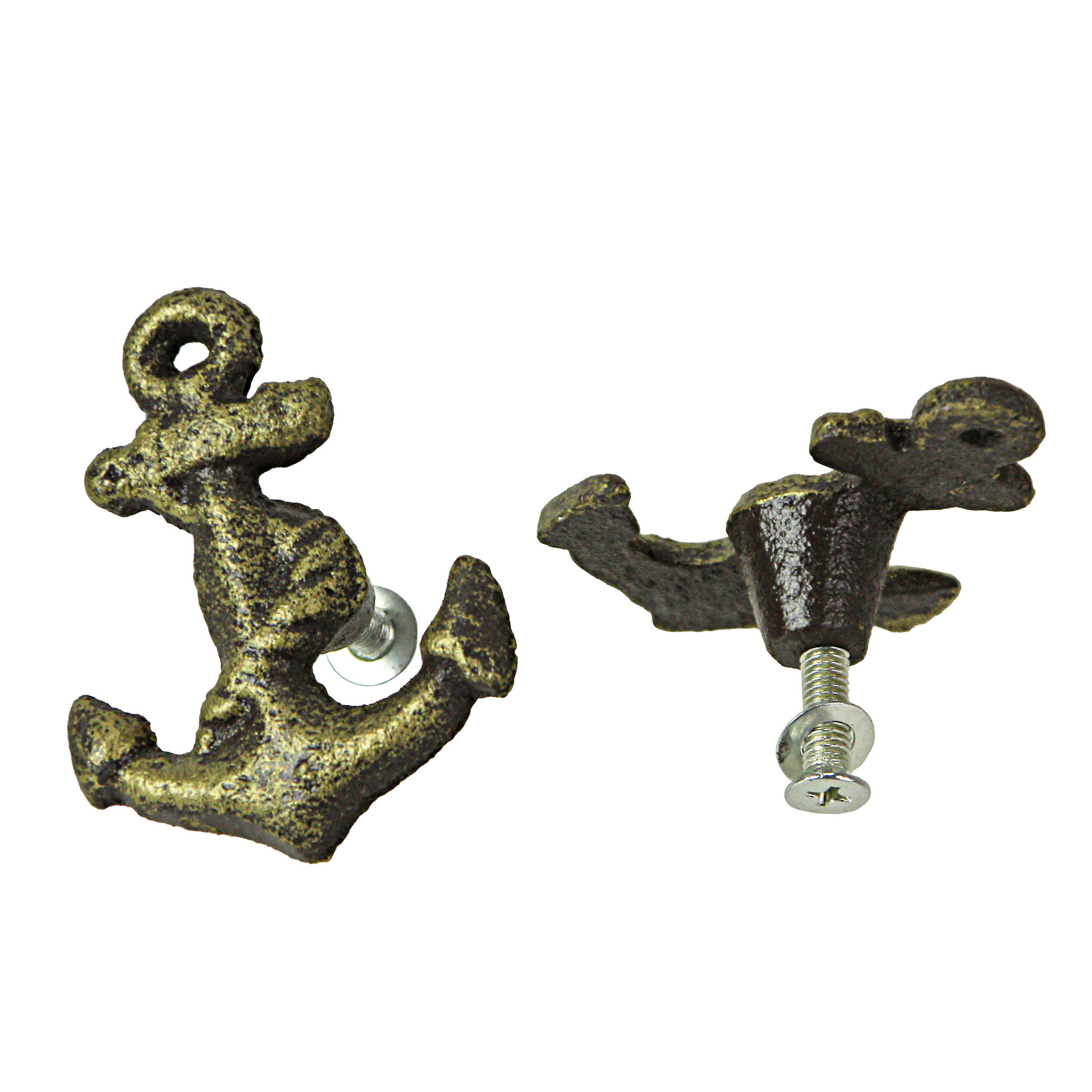 Zeckos Bronze Cast Iron Ship Anchor Drawer Pull Cabinet Knob Set of 6