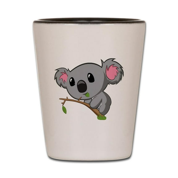 CafePress - Hungry Koala - White/Black Shot Glass, Unique and Funny Shot Glass