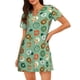 thumbnail image 1 of Easygdp Christmas Donuts Camisón de manga corta para mujer, informal, estampado, 1 of 6