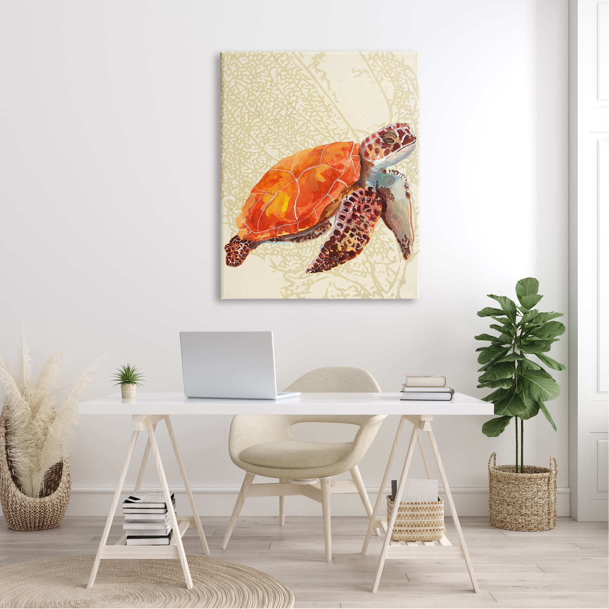 Stupell Industries Orange Sea Turtle Shell Abstract Stupell Industries Orange Sea Turtle Shell Abstract