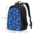 thumbnail image 5 of Pofeuu Cute Shark Cartoon Print Storage Laptop Backpack with USB Charging Port[Water Resistant] College Computer Bookbag Fits, 5 of 7