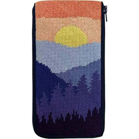 Stitch & Zip Eyeglass Case Needlepoint Kit- Mountain Scene SZ3017