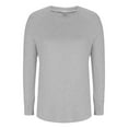 thumbnail image 3 of Sevevn Women'S Casual Solid Color Round Neck Long Sleeved Tops Gray XL Holiday Gift Finder, 3 of 6