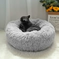thumbnail image 3 of Pet Dog Cat Calming Bed Comfy Round Plush Warm Fluffy Nest Mattress Donut Pad, 3 of 5