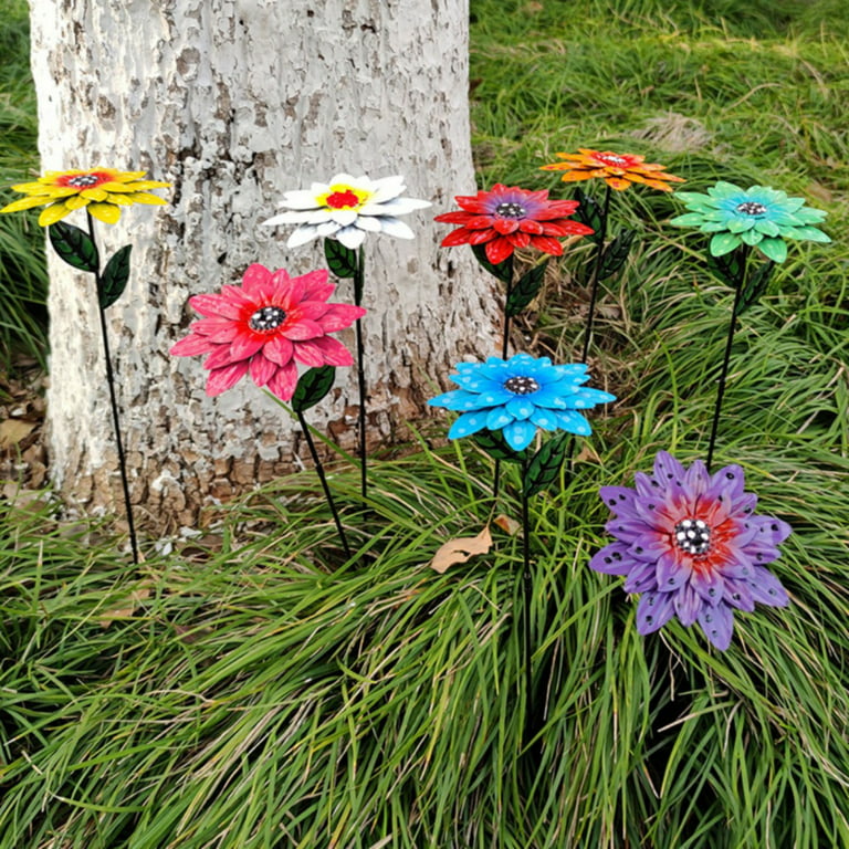 5pcs/set Floral Garden Stakes Flexible Diy Iron Wire Beautiful Metal Garden Flower  Sticks For Gardening