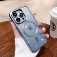 thumbnail image 1 of Matte Plating For Magsafe Magnetic Wireless Charge Case For iPhone 11 12 13 15 14 16 Pro Max Plus Soft Clear Shockproof Cover Sierra Blue For iPhone 11Pro Max, 1 of 6