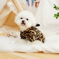 thumbnail image 3 of vnanda Cute Pet Jumpsuit with Ear Hat Pet Jumpsuit Fashionable Cow Leopard Pattern Dog Overall with Plush Ear Hat Winter Warm Pet Clothing Pet Jumpsuit, 3 of 8