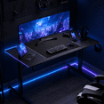 thumbnail image 4 of GTPLAYER  55" Large RGB Sturdy Gaming Desk with Mouse Pad T-Shaped Office Chair Computer Desk Spacious Work Surface Table, Black, 4 of 8