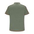 thumbnail image 3 of Camisa Casual Sólida de los Hombres, Top de Manga Corta de Ajuste Suelto de Verano con Bolsillo de Botón para Uso Al Aire Libre Y Diario, Blusa Ligera, 3 of 6